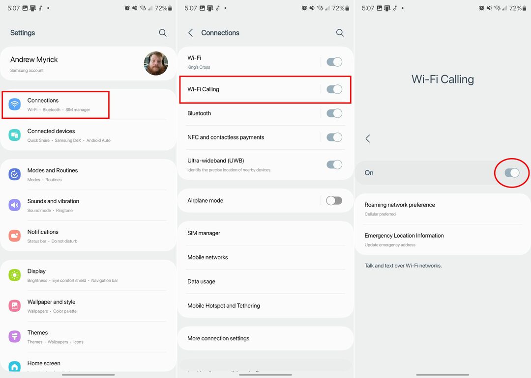 Kuidas lubada Samsung Galaxy S23 WiFi-kõnesid