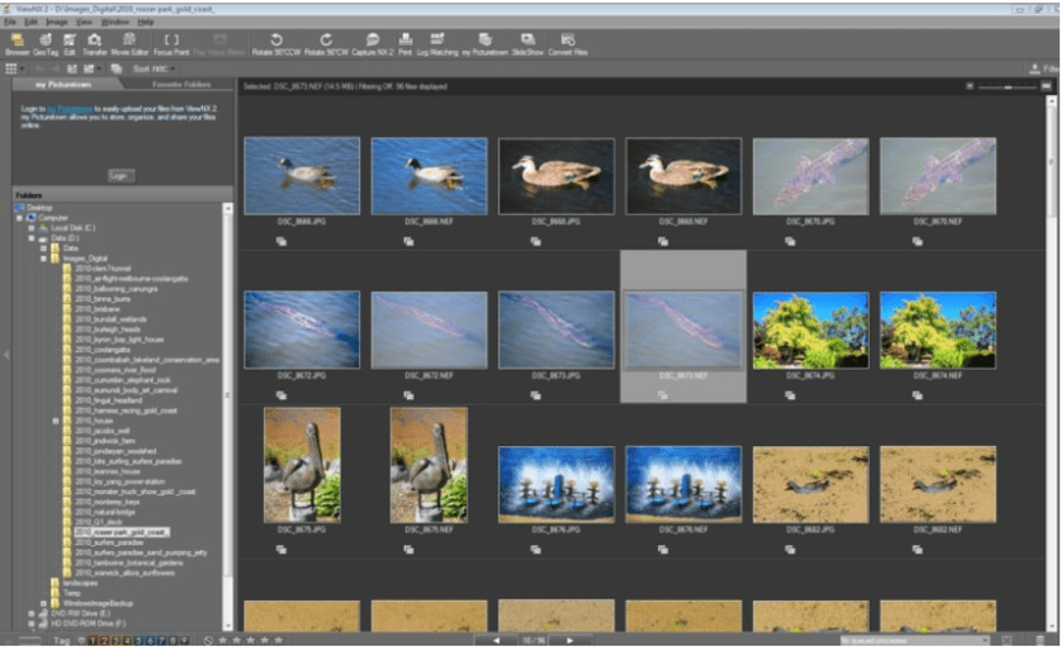 Nikon ViewNX-i - Инструмент за управление на снимки за Windows