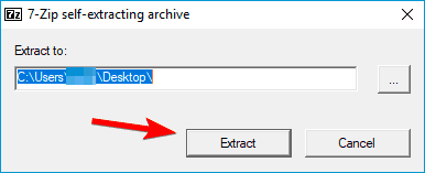 Extrahieren Sie die Datei und klicken Sie auf die Schaltfläche „Extrahieren“.
