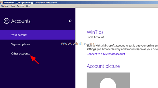 Windows-8 기타 계정