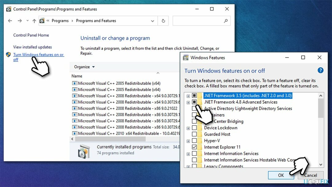 .NET फ्रेमवर्क सक्षम करें