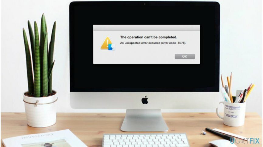 ข้อผิดพลาด 8076 บน Mac