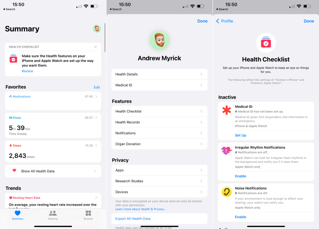 Как да използвате Health Checklist на iPhone и Apple Watch