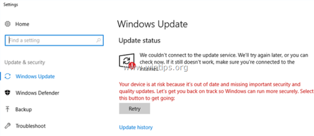 Vaša naprava je ogrožena – ni mogoče posodobiti sistema Windows 10 