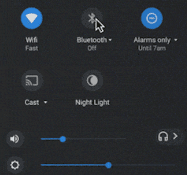 opcja bluetooth na Chromebooku