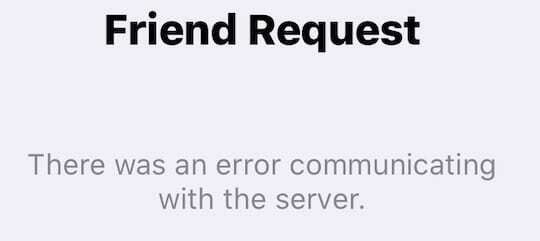 Fehler bei der Kommunikation beim Senden einer Freundschaftsanfrage apple