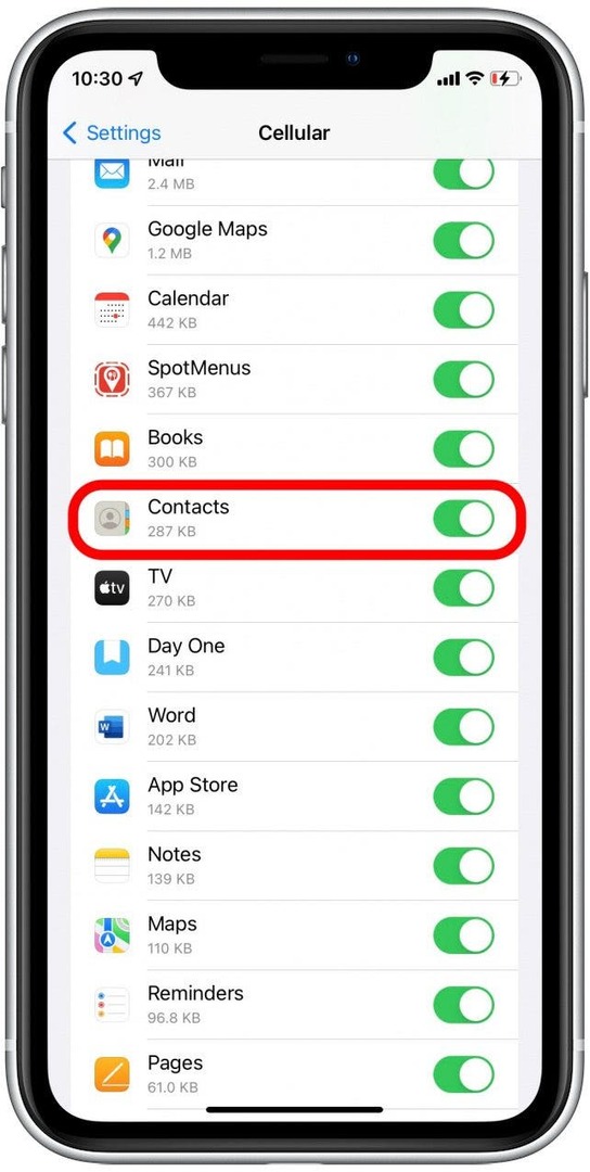 Schalten Sie iCloud-Kontakte ein