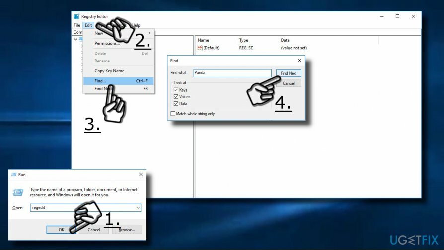 Entfernen Sie die Reste über den Registrierungseditor