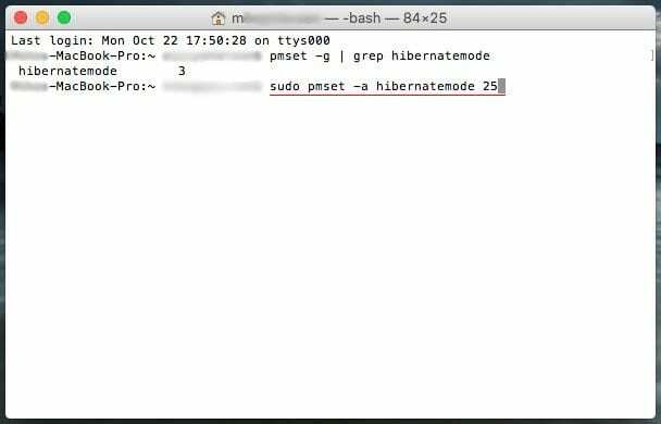 Modo terminal de hibernação 25