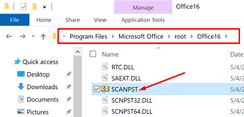 Outlook-scanpst-실행 파일