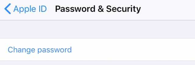 Poga Mainīt paroli Apple ID iestatījumos