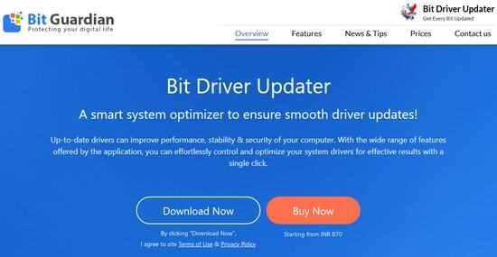 Bit Driver Updater - עדכון מנהלי התקנים אוטומטי ומתקין עבור Windows 10 8 7