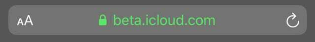 Adresse der Beta-Site von iCloud