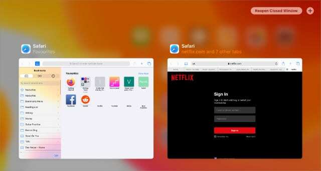 U Safariju se otvara više prozora s mogućnošću ponovnog otvaranja zatvorenih prozora