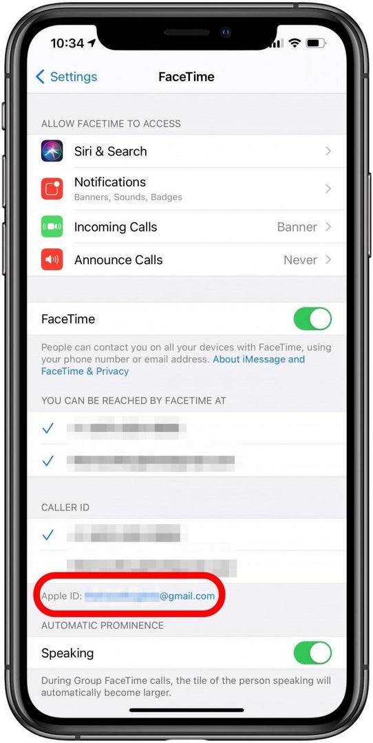 Érintse meg Apple ID-jét a FaceTime-ból való kijelentkezéshez