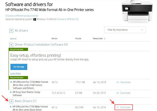 HP Officejet pro 7740 allalaadimine