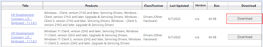 Download de HP toetsenborddriver