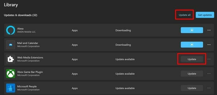 Aktualizujte aplikácie Windows 11