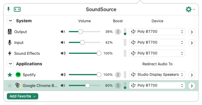 Ovládanie hlasitosti jednotlivých aplikácií na Mac- SoundSource