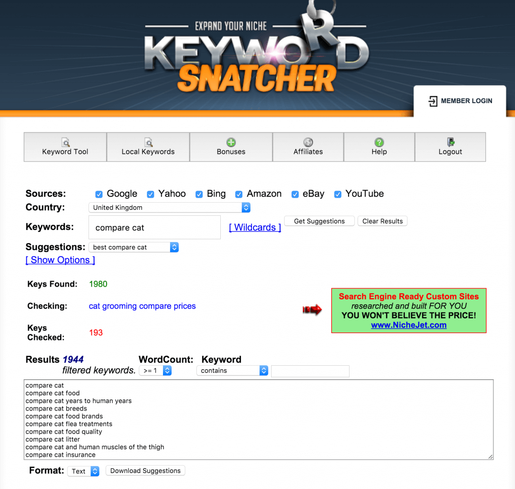 キーワードスナッチャー