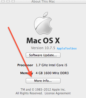 Über diesen Mac mehr Infos