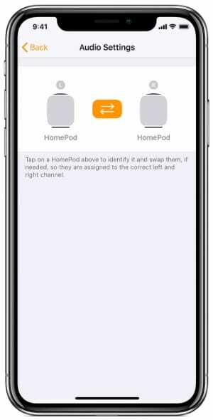 HomePod установлен слева и справа для стереопары