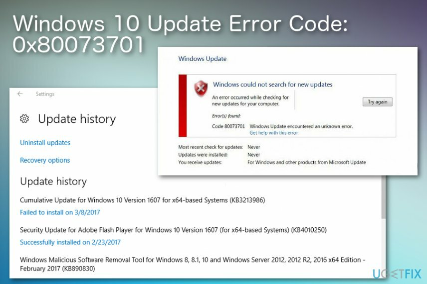 Sådan rettes fejlkode 0x80073701 på Windows 10