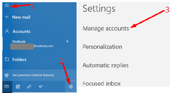 Outlook 메일 관리 계정