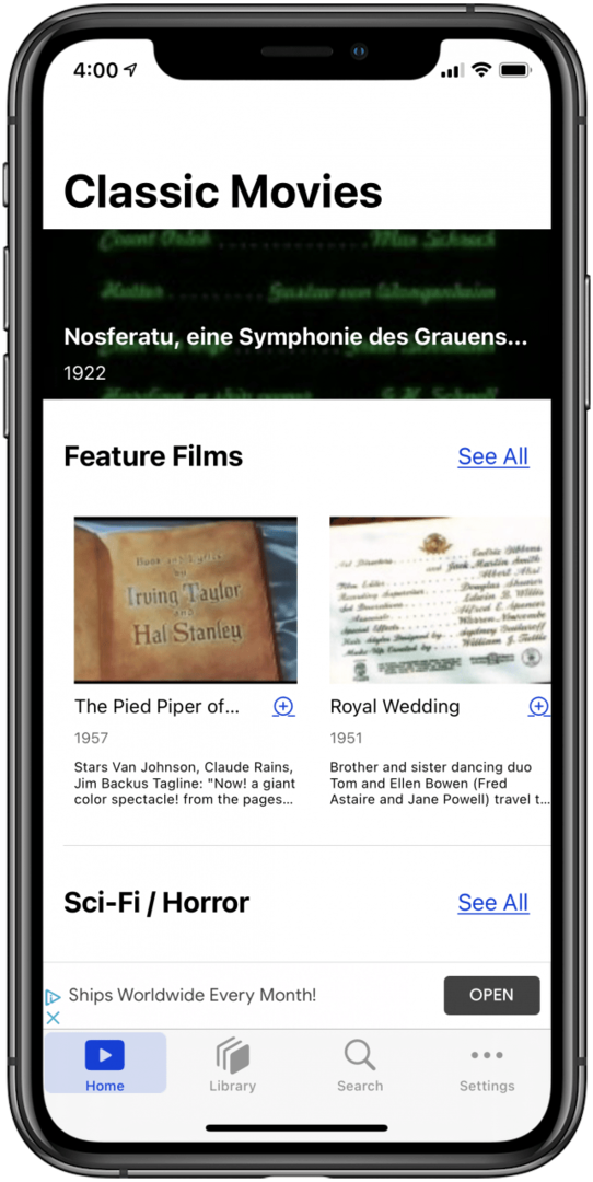 klassische Film-App