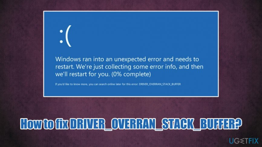 DRIVER_OVERRAN_STACK_BUFFER BSOD შესწორება