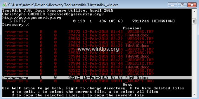 testdisk dosya kurtarma