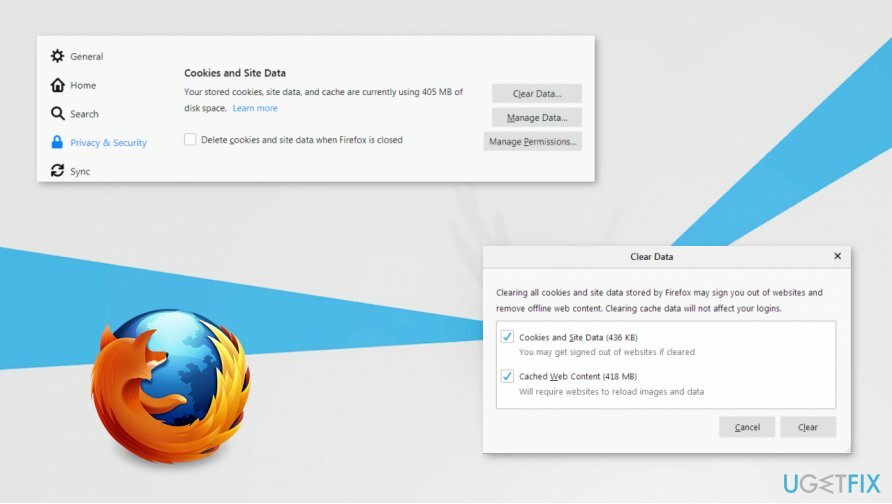 Menghapus cookie Firefox