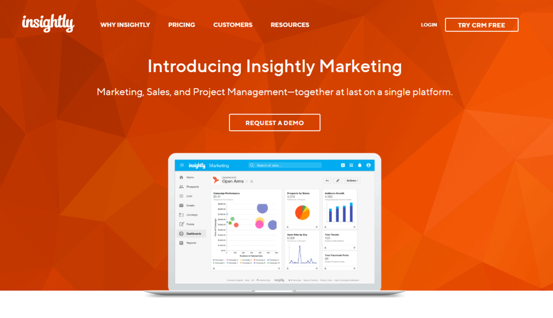 Insightly - Beste CRM-programvare for små bedrifter