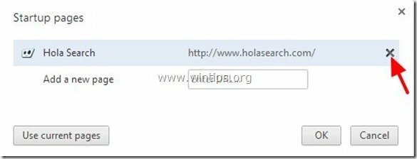 remove-hola-search-startup 페이지-chrome