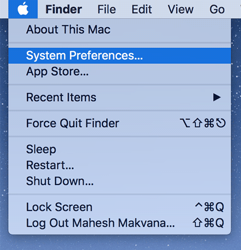 systémové preference na mac