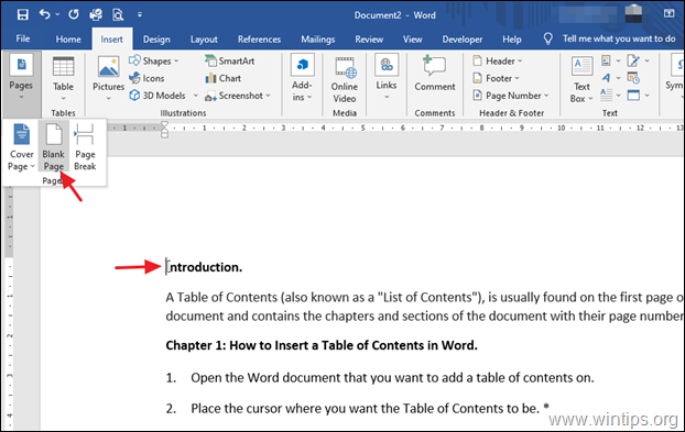 วิธีเพิ่มสารบัญใน Word 