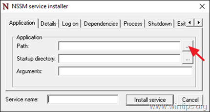 NSSM pakalpojumu instalētājs