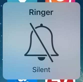 Icono de timbre silencioso después de usar el interruptor lateral.