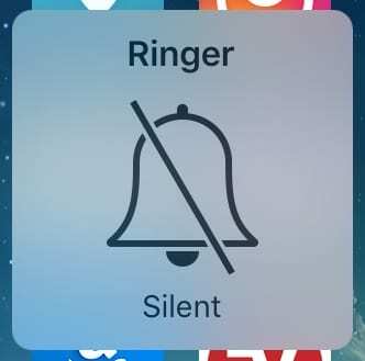 Значок «Звонок без звука» после использования бокового переключателя.
