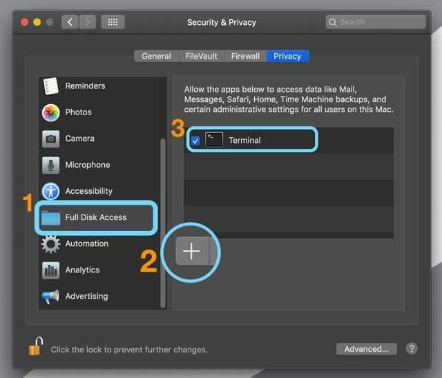 Udeľte úplný prístup k disku aplikácii v systéme macOS Mojave