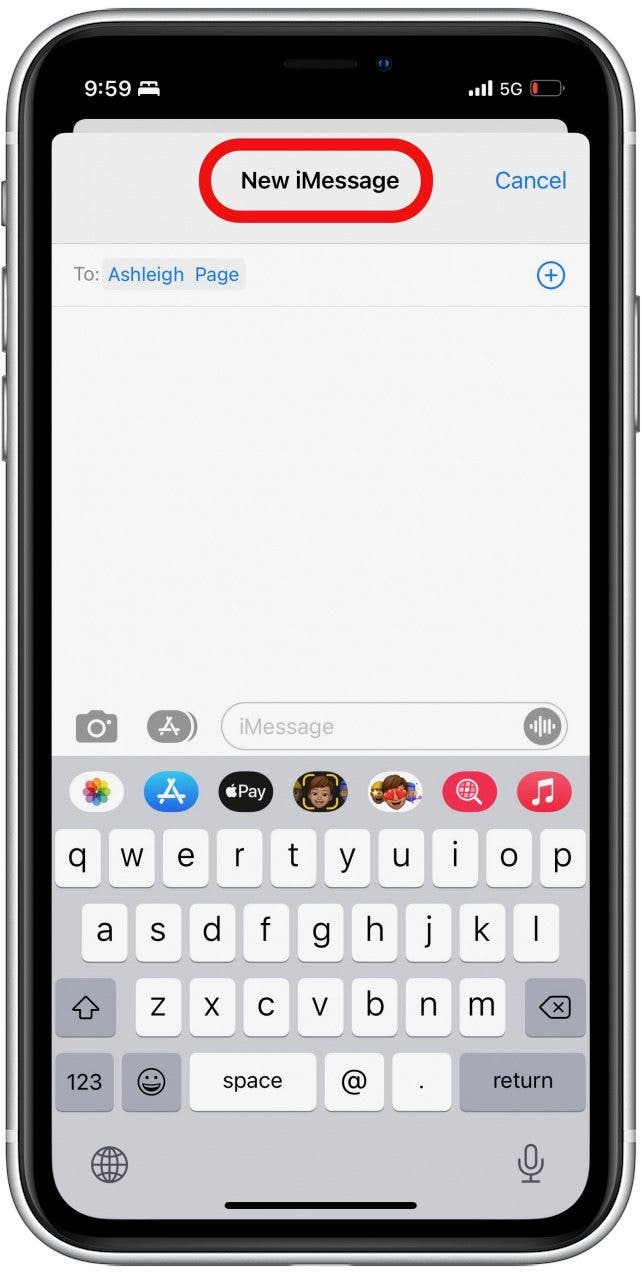 Konfetti küldése iPhone-on 4. lépés – Az iMessage megerősítése