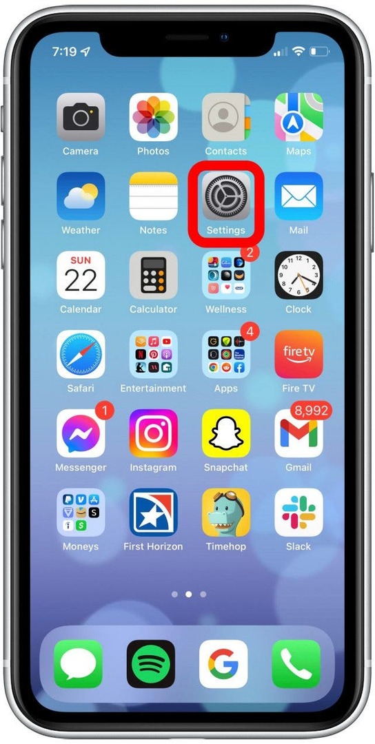 idite na postavke na iphoneu