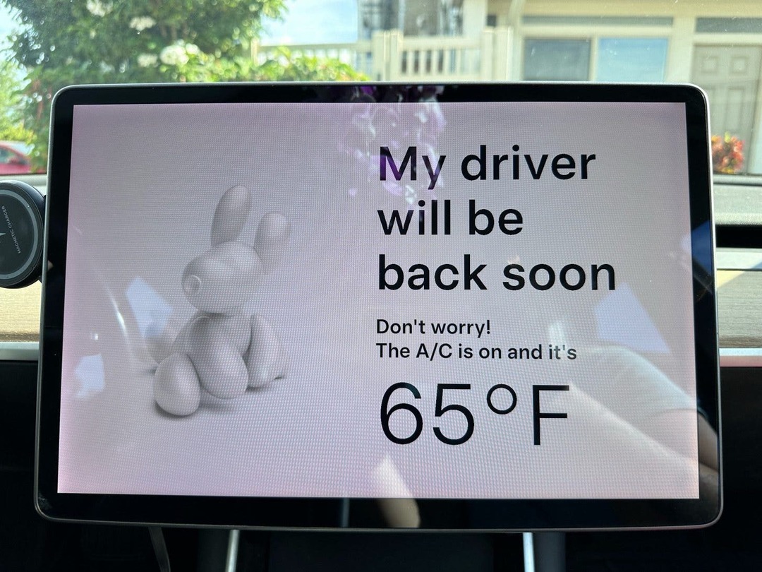 A sofőrnek el kell hagynia a járművet, hogy a Kutya mód képernyő megjelenjen.