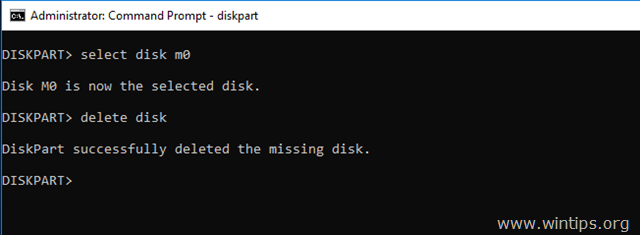 удалить зеркало диска diskpart