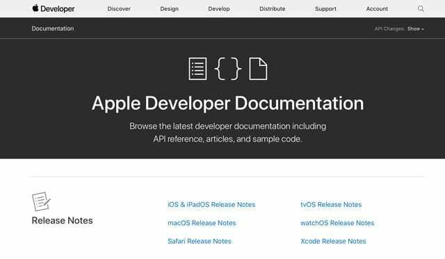 Catatan rilis sistem operasi Apple tentang pengembang apel 