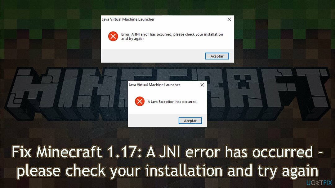 A Minecraft 1.17 javítása JNI-hiba történt – ellenőrizze a telepítést, és próbálja újra (TLauncher)