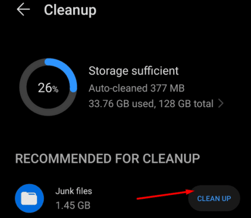 vyčistiť nevyžiadané súbory android telefón