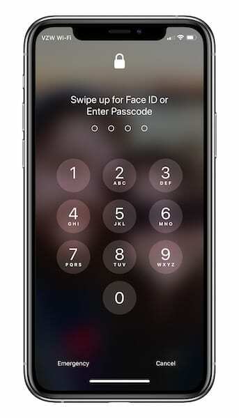 Kuinka ohittaa FaceID iPhonen lukitusnäytöllä