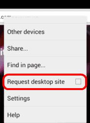 Android Chrome solicită site-ul desktop