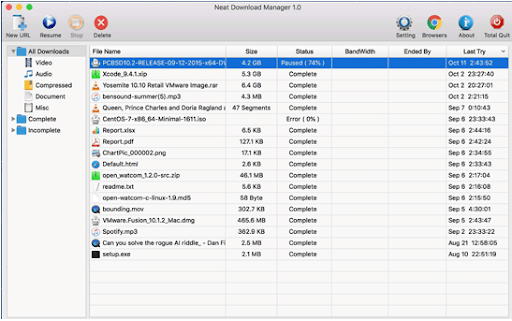 Neat Download Manager สำหรับ Mac